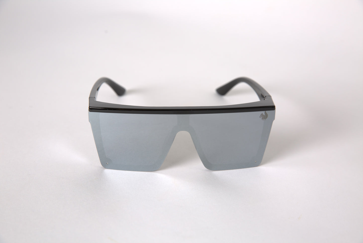 Safety Glasses - Chrome Tint, Full Lens, Black Edge Frame.