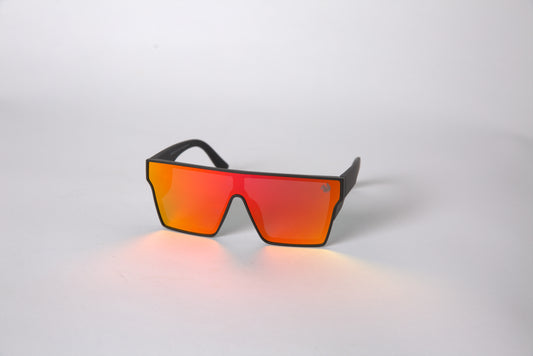 Safety Glasses - Orange Tint - Matte Black Edge Frame.
