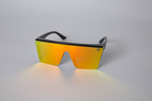 Safety Glasses - Yellow Tint. Full Lens, Black Edge Frame
